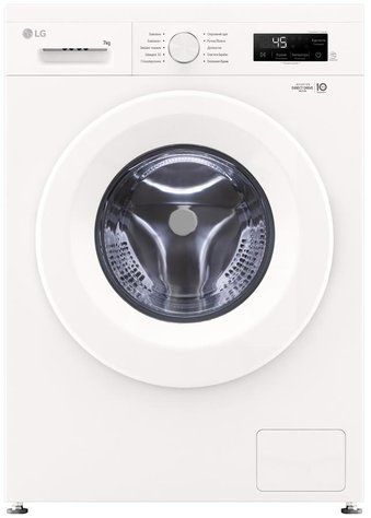 Пральна машина LG фронтальна, 7кг, 1200, A+++, 44см, дисплей, пара, інвертор, білий F2Y1HS3W фото