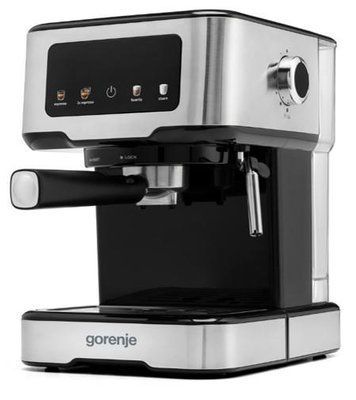 Кавоварка Gorenje ріжкова 1.5л, мелена, ручний капучинатор, нерж ESCM15CD фото