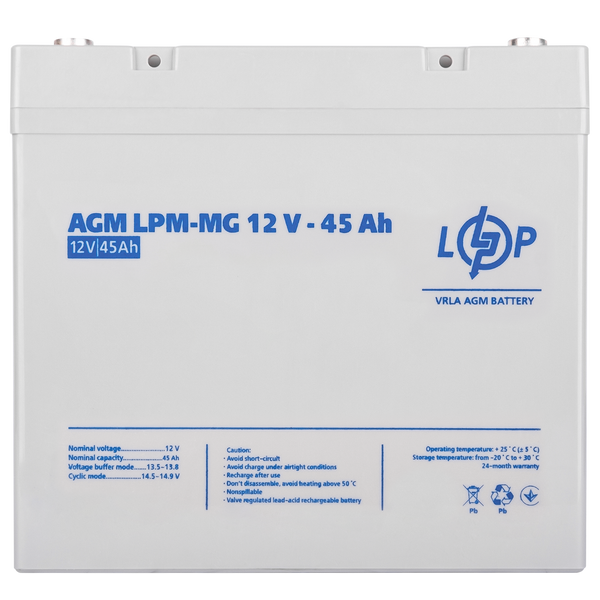 Комплект из двух аккумуляторных мультигелевых батарей для ИБП 12V 90Ah (45Ah + 45Ah) 1080Wh LP23198 фото