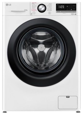 Стиральная машина LG фронтальная, 10.5кг, 1400, A+++, 57см, дисплей, пар, инвертор, белый F4V3RS6WW фото