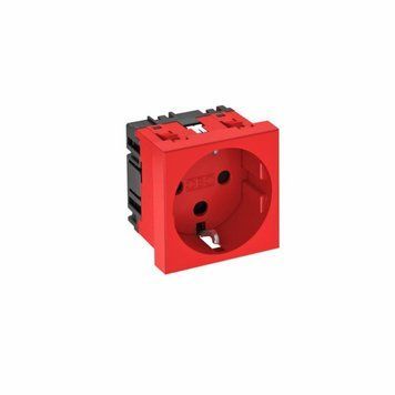 Розетка OBO Bettermann modul 45 із заземленням і шторками 250 В 16 A червона 161531 фото