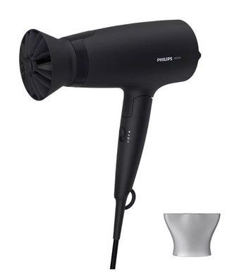 Фен Philips 3000 Series дорожній, 1600Вт, 3 режими, дифузор, хол. обдув, чорний BHD308/10 фото