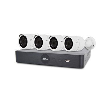IP комплект відеоспостереження з 4 камерами ZKTeco KIT-8504NER-4P/4-BS855L11B 115962 фото
