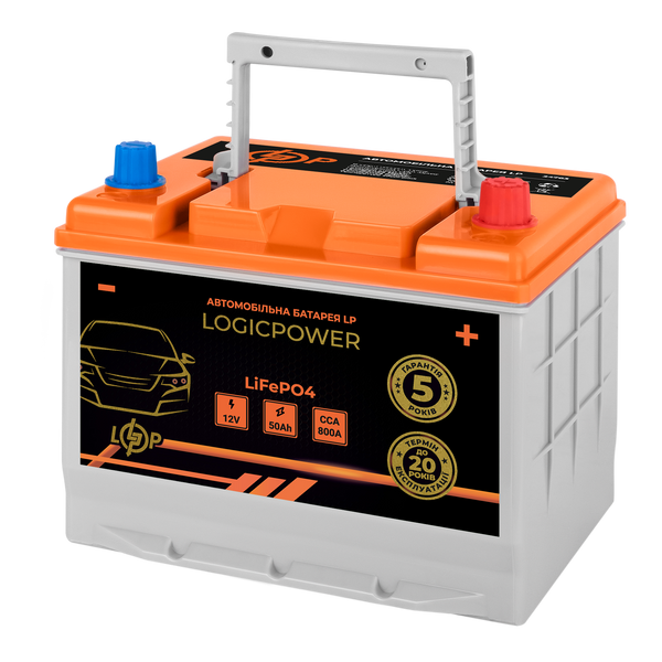Автомобільний літієвий акумулятор LP LiFePO4 12V - 50 Ah (+ праворуч) BMS 800А (24765) LP24765 фото