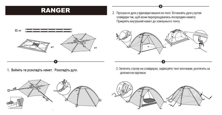 Намет Tramp Ranger 2 (v2) зелений TRT-099 TRT-099 фото