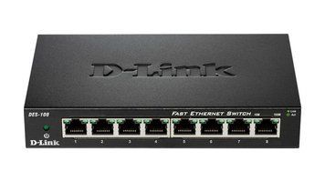 Комутатор D-Link DES-108 8xFE, Некерований, Метал DES-108 фото