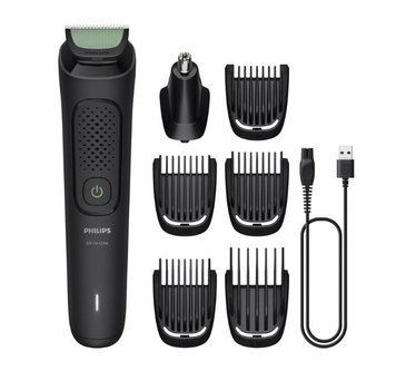 Тример Philips All-in-One Trimmer 3000 Series, для обличчя, голови, носа, акум., насадок-7, сталь, чорний MG3920/15 фото