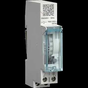 Hager EHN011 Таймер аналоговий добовий DIN16А, 1НО, резерв 120 годин 99-00016351 фото