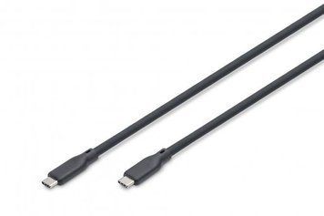 Кабель DIGITUS USB-C зарядки/синхронизации, USB 3.2 Gen 2, 10G, 100W, 4K, силиконовый, 1м, черный AK-300342-010-S фото