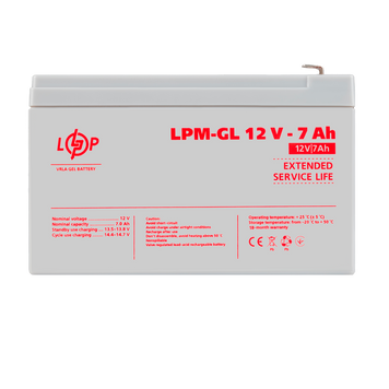 Аккумулятор гелевый LPM-GL 12V - 7 Ah LP6560 фото