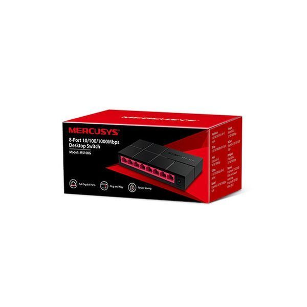 Комутатор на 8 портів MERCUSYS 10/100/1000/MS108G 8xGE некерований 144854 фото
