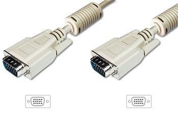 Кабель DIGITUS VGA (M/M), феррит, 10м, бежевый AK-310103-100-E фото
