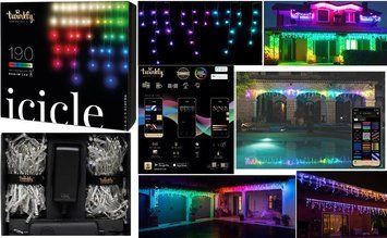 Гірлянда Smart LED Twinkly Icicle RGBW 190 IP44 5м кабель прозорий TWI190SPP-TEU фото