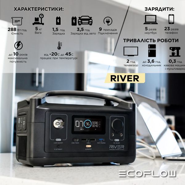 Зарядна станція EcoFlow RIVER (288 Вт&middot;год) EFRIVER600-EU фото