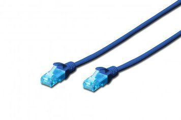 Патч-корд 2E CAT 5e, UTP, 5м, 26AWG, RJ45, 7/0.16, Cu, LSZH, синий 2E-PC5ECU-5LSZH-BLU фото