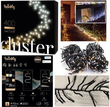 Гірлянда Smart LED Twinkly Cluster AWW 400 IP44 6м кабель чорний TWC400GOP-BEU фото