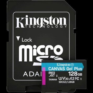 Kingston microSDXC 128 Гб U3 V30 A2 (SDCG3/128GBSP) Карта пам&rsquo;яті 99-00010960 фото