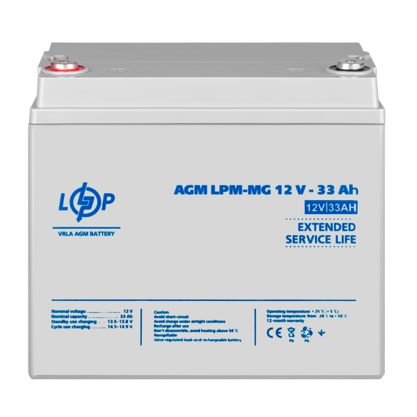 Акумулятор мультигелевий LPM-MG 12V - 33 Ah (6558) LP6558 фото