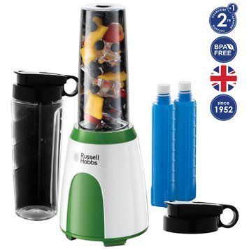 Блендер для смузі Russell Hobbs Explore Mix&Go Cool 300Вт, чаша-600мл, біло-зелений 25160-56 фото