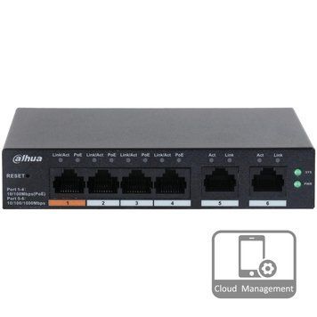 Dahua DH-CS4006-4ET-60 PoE Комутатор 4 порти керований 99-00016225 фото
