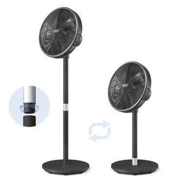 Вентилятор Philips підлоговий Series 3000, 40см, 48Вт, керування через смартфон, регулювання висоти, чорний CX3550/01 фото