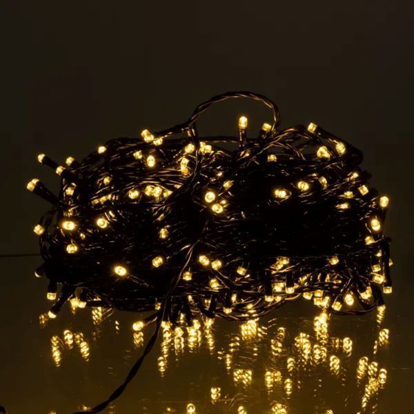 Новогодняя гирлянда уличная 30 м 300 LED с солнечной батареей черный провод Желтый SB300L30MBY SB300L30MBY фото