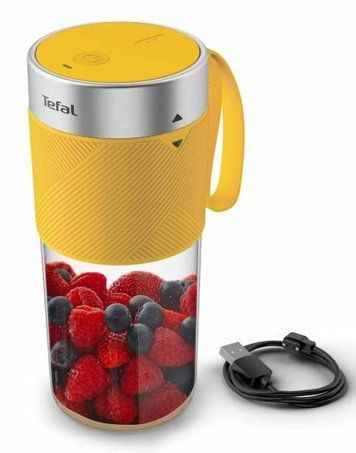 Блендер Tefal Lightmix портативний для смузі, чаша-300мл, USB, тритан, жовтий BL1C0230 фото