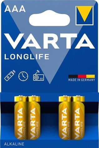 Батарейка Varta Longlife лужна AAA блістер, 4 шт 04103101414 фото