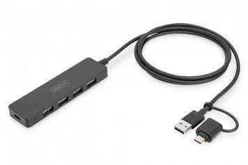 Хаб DIGITUS USB-A/C > 4хUSB-А, 1,2 м, активный (опция) DA-70236 фото
