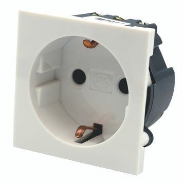 Модуль електричний одинарний, 220В, 50х50 мм, MK K5831WHI фото