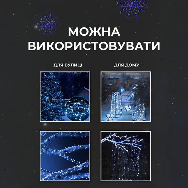 Гірлянда роса на пульті 200 метрів на 2000 led світлодіодів крапля на білому дроті синя 2000L200MWBL 2000L200MWBL фото