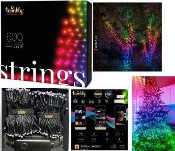 Гірлянда Smart LED Twinkly Strings RGB 600 IP44 48м кабель чорний TWS600STP-BEU фото