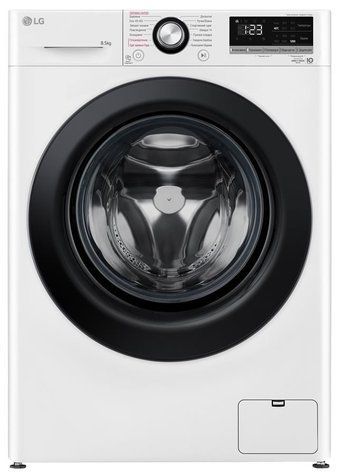 Стиральная машина LG фронтальная, 8.5кг, 1200, A+++, 48см, дисплей, пар, инвертор, белый F2V3GS6WW фото