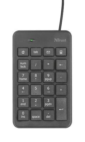 Клавіатура мембрана Trust Xalas USB-A Numeric Keypad 23Key, USB-A, чорний 22221_TRUST фото
