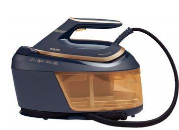 Утюг-парогенератор Philips PerfectCare 6000 Series, 2400Вт, 1800мл, паровой удар -600гр, постоянный пар - 130гр, нерж. сталь, сине-золотой PSG6066/20 фото