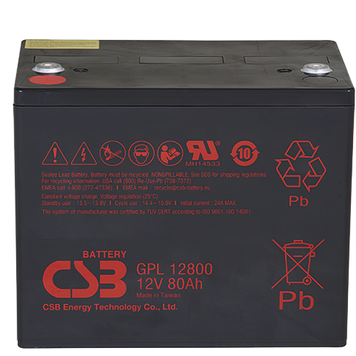 Акумуляторна батарея CSB GPL12800, 12V 80Ah (261х168х210 (220) GPL12800 фото