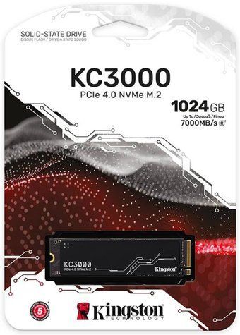 Накопичувач SSD Kingston M.2 1TB PCIe 4.0 KC3000 SKC3000S/1024G фото