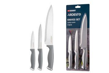 Набор ножей Ardesto Gemini Gourmet, 3 предмета, нержавеющая сталь, пластик, серый AR2103GR фото