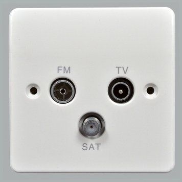 Розетка TV/FM/SAT, 86x86 мм, Logic Plus, біла, MK K3553 WHI фото