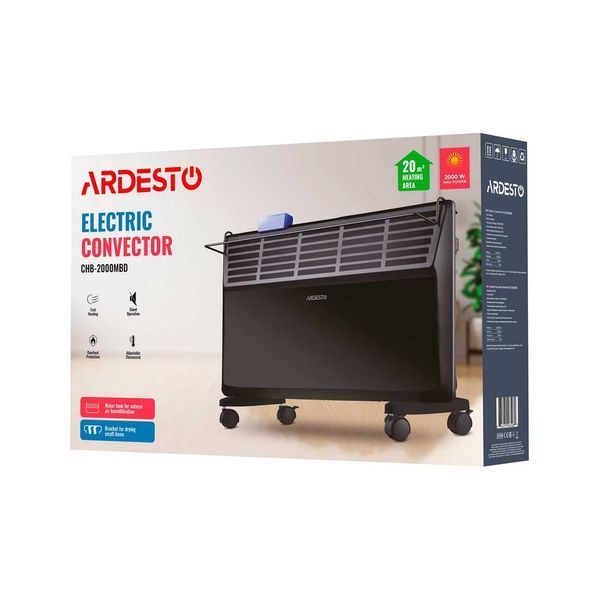 Електричний конвектор Ardesto CHB-2000MBD 2000 Вт, 20 м2, відкритий нагрів.елемент, IP20, мех.управління 252902 фото